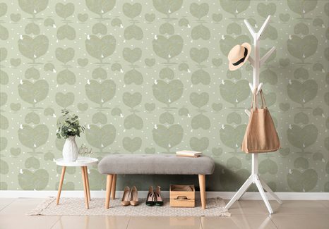 SAMOLEPÍCÍ TAPETA ZLATÁ JABLKA NA STROMECH VE TVARU SRDCE - SAMOLEPÍCÍ TAPETY - TAPETY