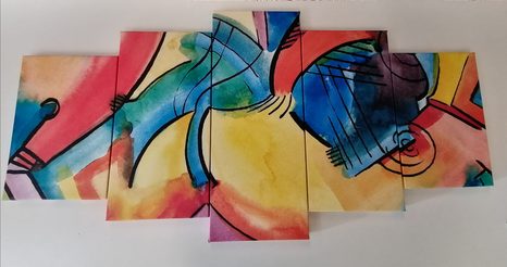 5-CZĘŚCIOWY OBRAZ SZTUKA ABSTRAKCYJNA - OBRAZY ABSTRAKCYJNE - OBRAZY