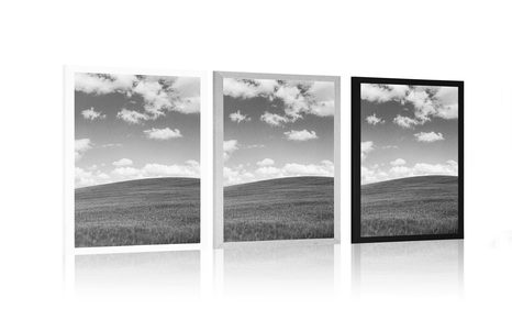 PLAKÁT NÁDHERNÝ DEN NA LOUCE V ČERNOBÍLÉM PROVEDENÍ - ČERNOBÍLÉ - PLAKÁTY