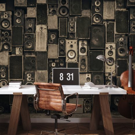 SELBSTKLEBENDE FOTOTAPETE RETRO-LAUTSPRECHER IM INDUSTRIESTIL - MUSIK FOTOTAPETEN - TAPETEN