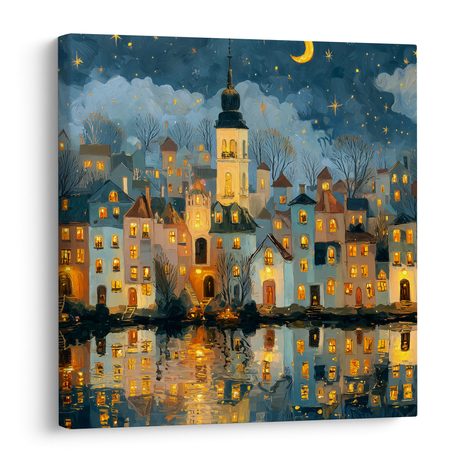 SLIKA BLAGDANSKI MIR NAD RIJEKOM - ŠARENE KUĆE - SLIKE