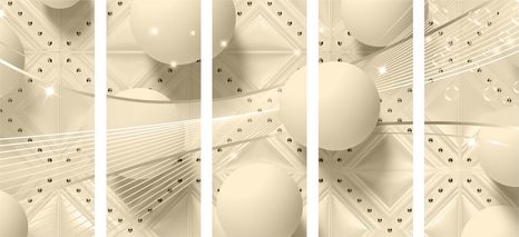 5-RÉSZES KÉP VAGÁNY SZÉPIA KIVITELBEN - FEKETE-FEHÉR KÉPEK - KÉPEK