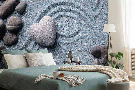 CARTA DA PARATI – CUORE DI PIETRA SULLA SABBIA - CARTA DA PARATI FENG SHUI - CARTA DA PARATI