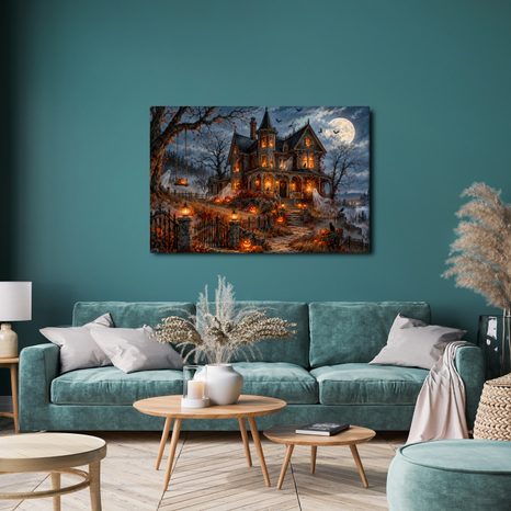 WANDBILD SPUKHAUS IM MONDSCHEIN - HALLOWEEN- UND HORROR-BILDER - BILDER