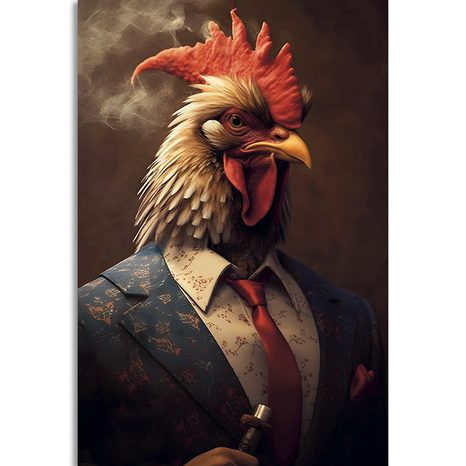 WANDBILD TIERISCHER GANGSTER HAHN - WANDBILDER TIERISCHE GANGSTER - BILDER