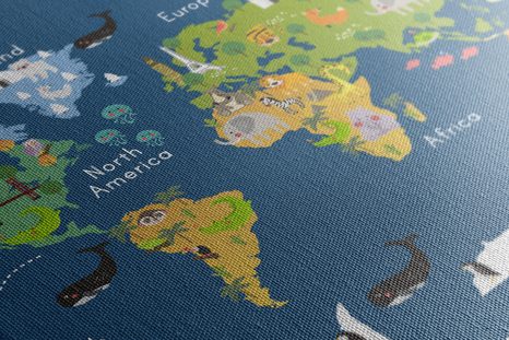 OBRAZ MAPA SVĚTA PRO DĚTI - DĚTSKÉ OBRAZY - OBRAZY