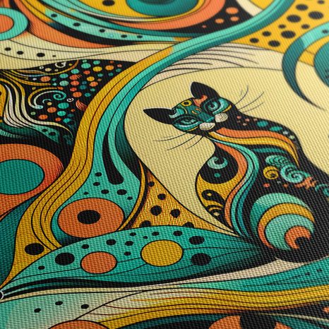 WANDBILD BUNTE KATZEN - BILDER VON KATZEN - BILDER