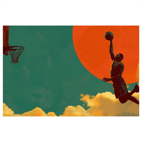 WANDBILD BASKETBALLSPRUNG UNTER DER SONNE - POP-ART-BILDER - BILDER