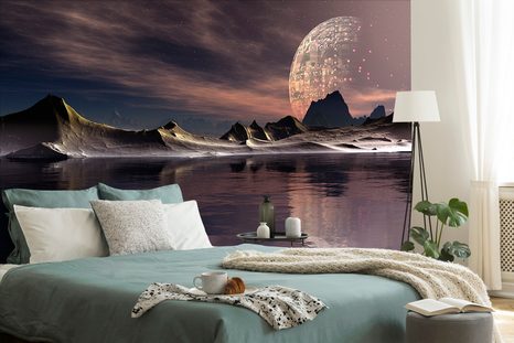 TAPETE FUTURISTISCHER PLANET - FANTASY-TAPETEN - TAPETEN