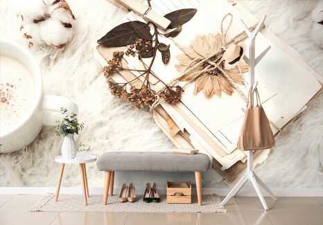 CARTA DA PARATI AUTOADESIVA – COLLEZIONE DI VECCHIE FOGLIE - CARTA DA PARATI AUTOADESIVE - CARTA DA PARATI