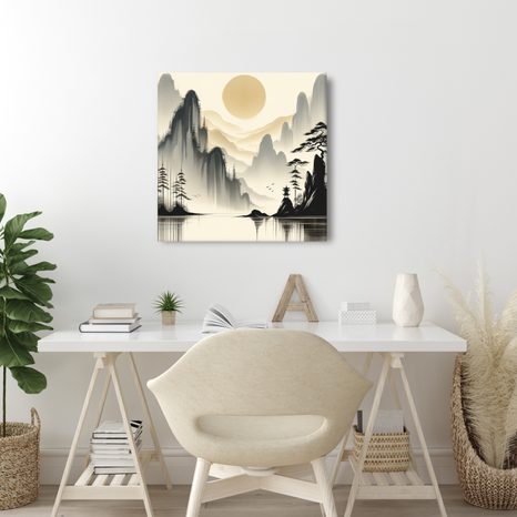 OBRAZ CHRÁM U JEZERA - OBRAZY JEZERA - OBRAZY