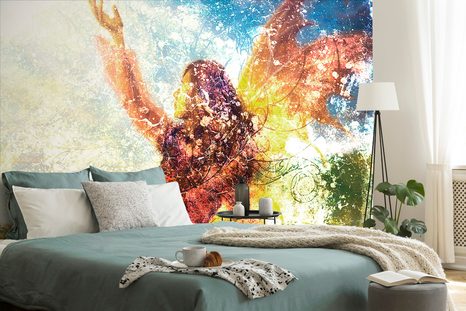 SAMOLEPIACA TAPETA MAĽOVANÁ ŽENA - SAMOLEPIACE TAPETY - TAPETY