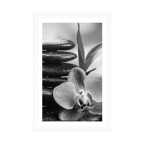 POSTER – COMPOSIZIONE ZEN MEDITATIVA IN BIANCO E NERO - NERO E BIANCO - POSTER