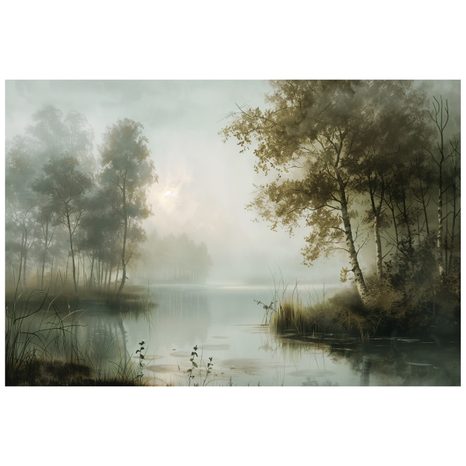 TAPET PEISAJ DE PĂDURE ÎN CEAȚĂ - TAPET COPACI - TAPETURI