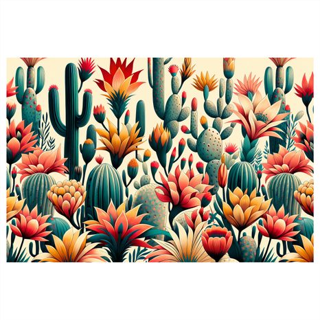 WANDBILD BLÜHENDE KAKTEEN - BILDER BLUMEN - BILDER