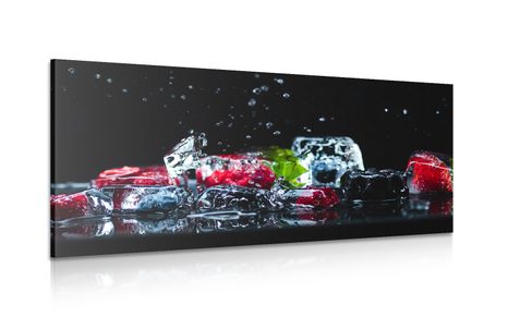 CANVAS PRINT FRUIT ICE CUBES - PICTURES OF FOOD AND DRINKS - PICTURES