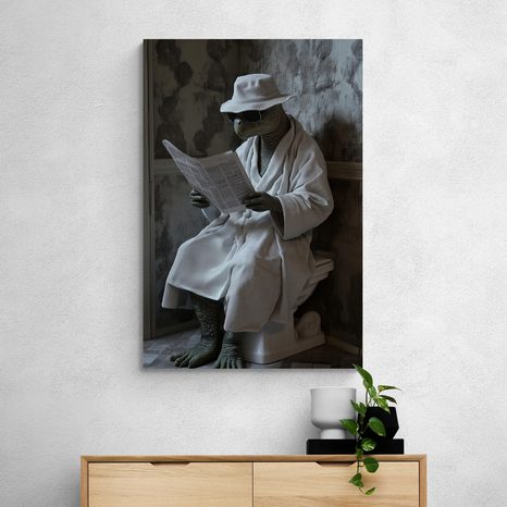 OBRAZ KORYTNAČKA S NOVINAMI NA ZÁCHODE - OBRAZY KORYTNAČKY - OBRAZY