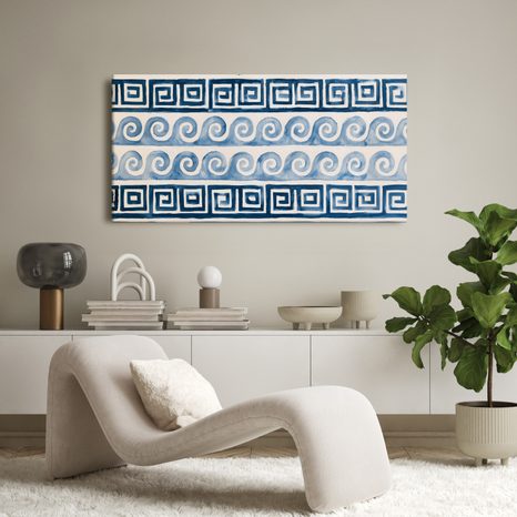 TABLEAU SUR TOILE – SPIRALES MARINES EN BLEU - TABLEAUX PAR THÈME - TABLEAUX