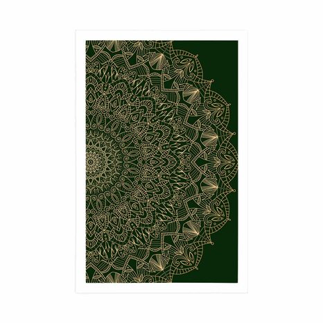 PLAGÁT DETAILNÁ OZDOBNÁ MANDALA V ZELENEJ FARBE - FENG SHUI - PLAGÁTY