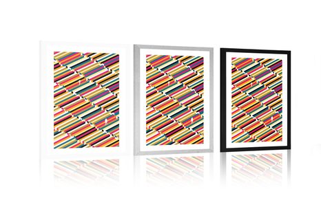 POSTER MIT PASSEPARTOUT MENSCHEN AUF GEMUSTERTEM HINTERGRUND - MOTIVE AUS UNSERER WERKSTATT - POSTER