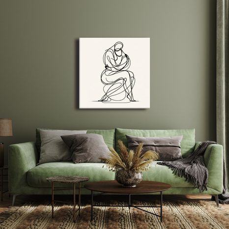 OBRAZ ZAMYŠLENÁ SILUETA V KŘIVKÁCH - OBRAZY ŽENY - OBRAZY
