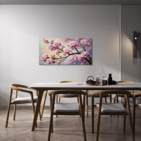 WANDBILD BLÜHENDER KIRSCHZWEIG - BILDER BLUMEN - BILDER