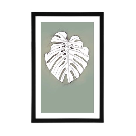 POSTER – MONSTERA SU SFONDO VERDE - MOTIVI DALLA NOSTRA OFFICINA - POSTER
