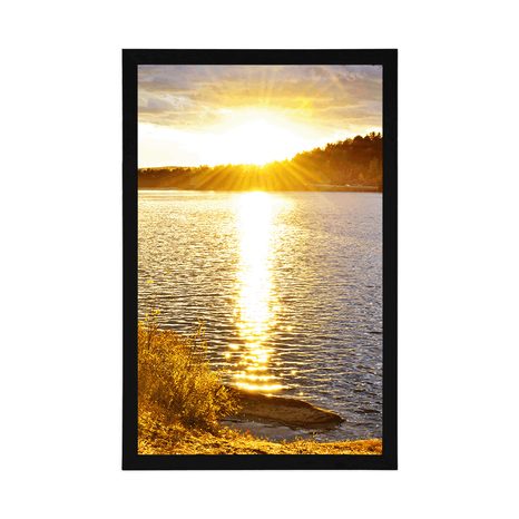 PLAGÁT ZÁPAD SLNKA NAD JAZEROM - PRÍRODA - PLAGÁTY