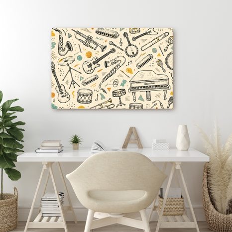 WANDBILD MUSIKINSTRUMENTE IN HARMONIE - MUSIKBILDER - BILDER