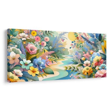 OBRAZ JARNÍ KVĚTINY U ŘEKY - PICTURES FLOWERS - PICTURES