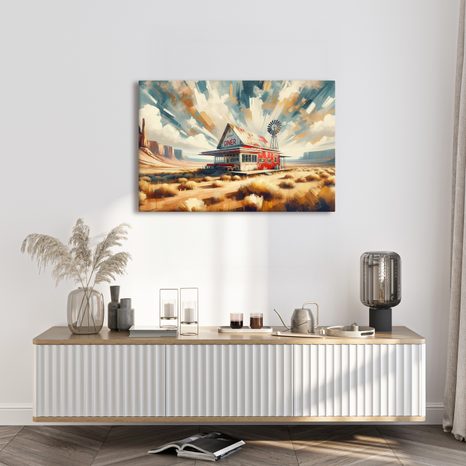 OBRAZ OSAMĚLÝ DINER - VINTAGE A RETRO OBRAZY - OBRAZY