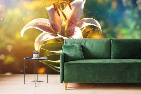 TAPETE SCHÖNE BLUME MIT EINEM RETRO-HAUCH - TAPETEN MIT BLUMENMOTIVEN - TAPETEN