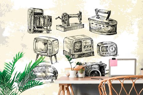 SELBSTKLEBENDE TAPETE AUS DEM RETROLEBEN - VINTAGE- UND RETRO-TAPETEN - TAPETEN