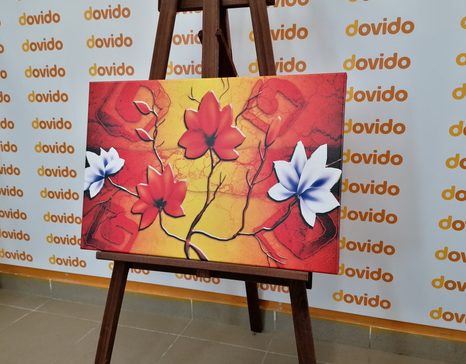 CANVAS PRINT FLOWERS IN ETHNIC STYLE - PICTURES - 🔥 TOTAL SALE 🔥