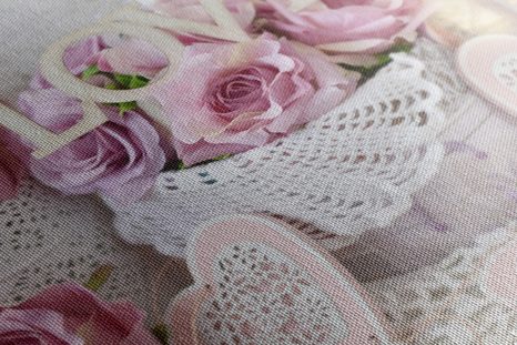 OBRAZ VINTAGE DEKORACE S NÁPISEM LOVE - VINTAGE A RETRO OBRAZY - OBRAZY