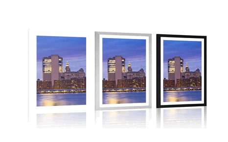 PLAKAT S PASPARTUJEM NOČNI BROOKLYN - MESTA - PLAKATI