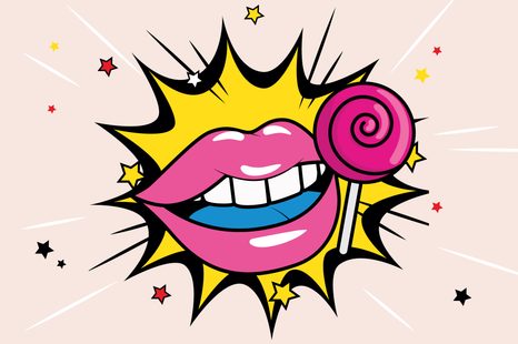 TAPETE SÜSSER POP-ART-LOLLI - POP-ART-TAPETEN - TAPETEN