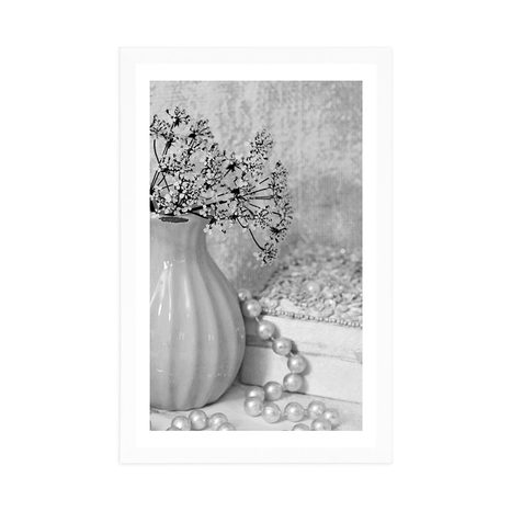 AFFICHE – NATURE MORTE LUXUEUSE EN NOIR ET BLANC - NOIR ET BLANC - AFFICHES