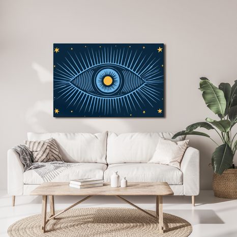 TABLEAU SUR TOILE – ŒIL MYSTIQUE DE LA NUIT ÉTOILÉE - TABLEAUX PAR THÈME - TABLEAUX