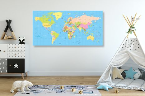 TABLOU HARTA PE UN FUNDAL ALBASTRU - TABLOURI CU HĂRȚI - TABLOURI
