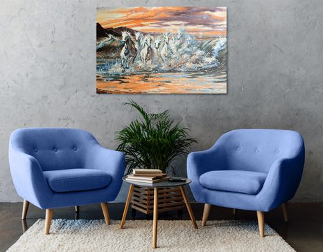 WANDBILD WASSERPFERDE - BILDER TIERE - BILDER