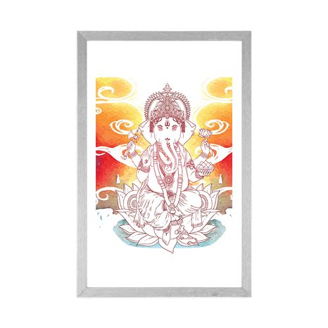 POSTER WITH MOUNT HINDU GANESHA - FENG SHUI - POSTERS