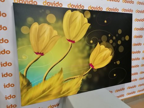 WANDBILD BLUMEN AUS GOLD - ABSTRAKTE BILDER - BILDER