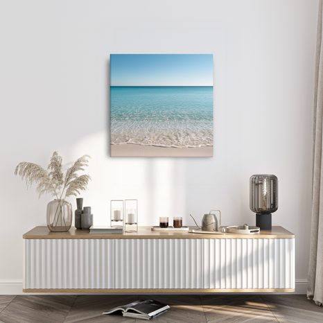 CANVASTAVLA MJUKA VÅGOR PÅ STRANDEN - TAVLOR MED HAV OCH STRAND - TAVLOR