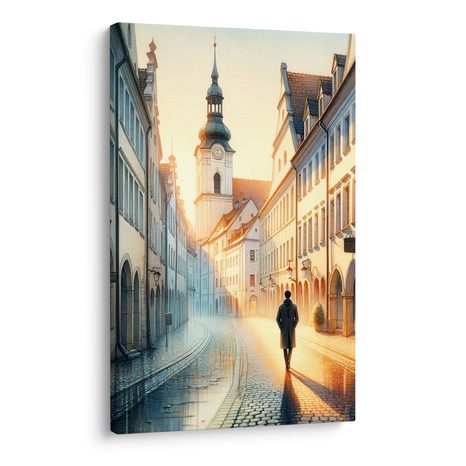 OBRAZ STARÉ MĚSTO ZA ÚSVITU - OBRAZY MĚSTA - OBRAZY