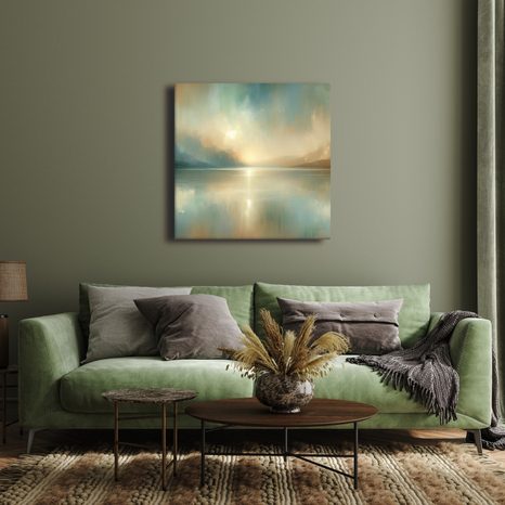 WANDBILD ZARTE NATURTÖNE AM SEE - BILDER SEEN - BILDER