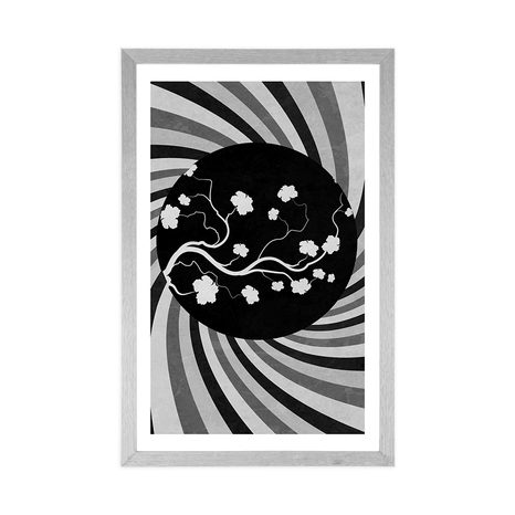 ПЛАКАТ – АЗИАТСКИ ГРЪНДЖ ФОН В ЧЕРНО И БЯЛО - ЧЕРНО-БЯЛО - ПЛАКАТИ