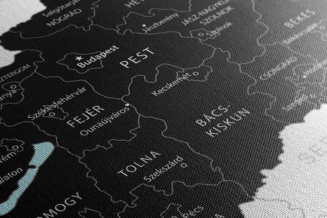 QUADRO IN SUGHERO – MAPPA DELL'UNGHERIA NERA STILOSA - QUADRI SU SUGHERO - STAMPE E QUADRI