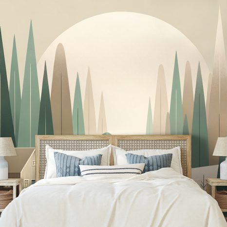 TAPETA MINIMALISTICKÁ LESNÍ KRAJINA - TAPETY LES - TAPETY