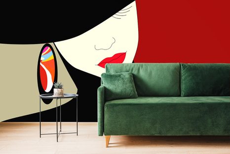 SELF ADHESIVE WALLPAPER CLASSY LADY IN A HAT - SELF-ADHESIVE WALLPAPERS - WALLPAPERS